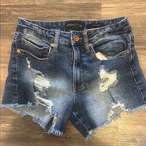Kendall & Kylie Blue Distressed Jean Shorts